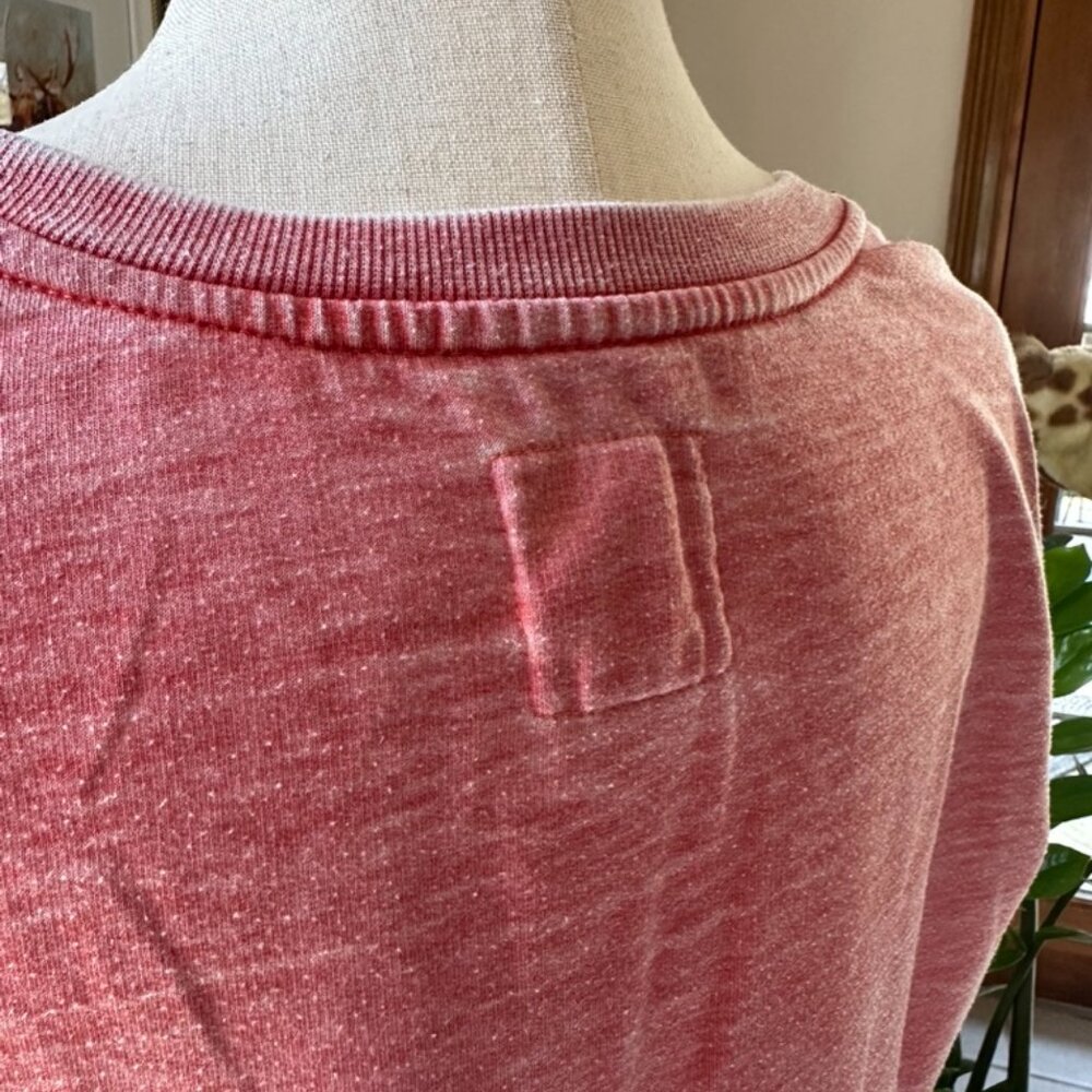 Levi's Womens Distressed Terry Sweatshirt, XL, Coral, Vintage Style - Picture 11 of 14